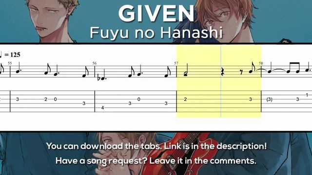 Given - Fuyu No Hanashi Guitar Tutorial [TABS] (Easy)