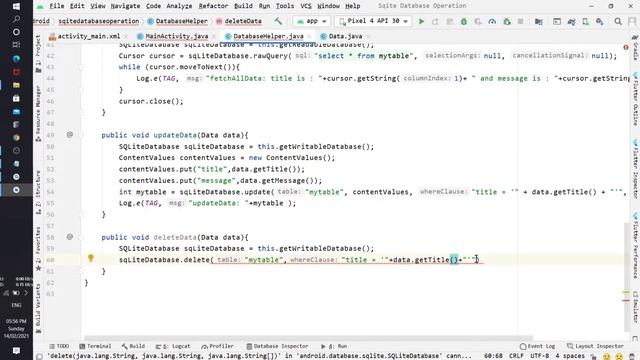 How to delete data from sqlite database in Android studio. смотреть онлайн