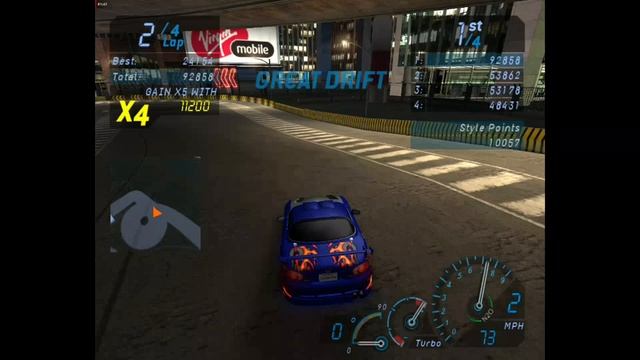 NFS Underground - Гонка 90 - Drift - Drift Track 7 (без комментариев) смотреть онлайн