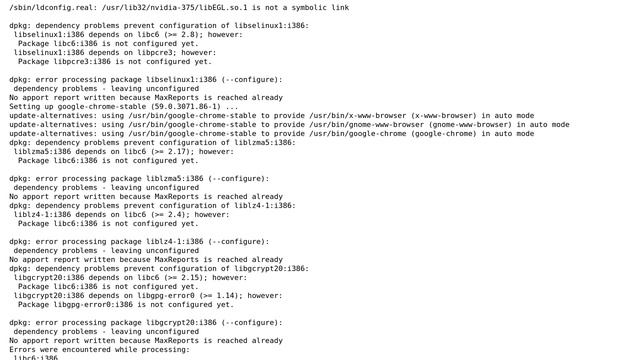 Failed to install Google Chrome because "package libgcc1:i386 is not installed" on ubuntu 17.04 смотреть онлайн