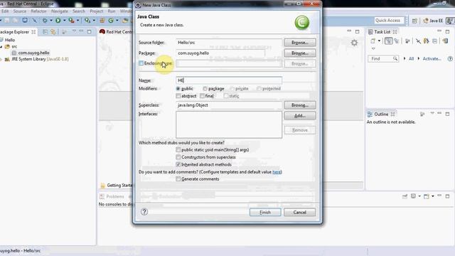 How to create new project in eclipse and write a Hello World Program in Java смотреть онлайн