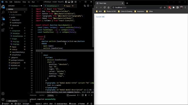 Modal using React.js смотреть онлайн