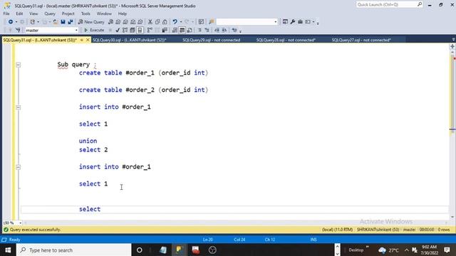 Subquery in SQL Server||SQLSERVER||Subquery||SQLISEASY#sqlserver #subquery смотреть онлайн