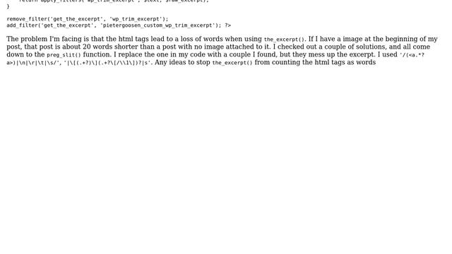 Wordpress: Thumbnail + Excerpt = loss in word count смотреть онлайн