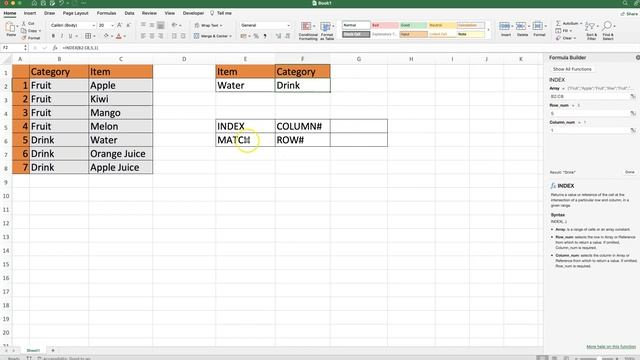 Backward Vlookup in Excel смотреть онлайн
