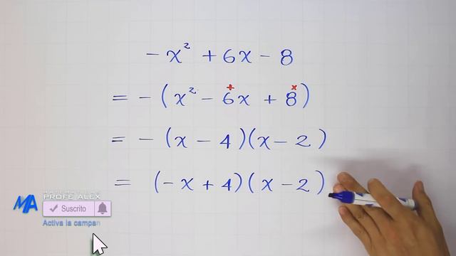 Factorización Trinomio de la forma x2+bx+c | Ejemplo 2 смотреть онлайн