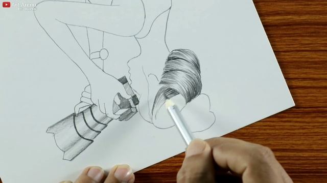 How to Draw a Girl with Camera for Beginners - step by step l Pencil Sketch смотреть онлайн