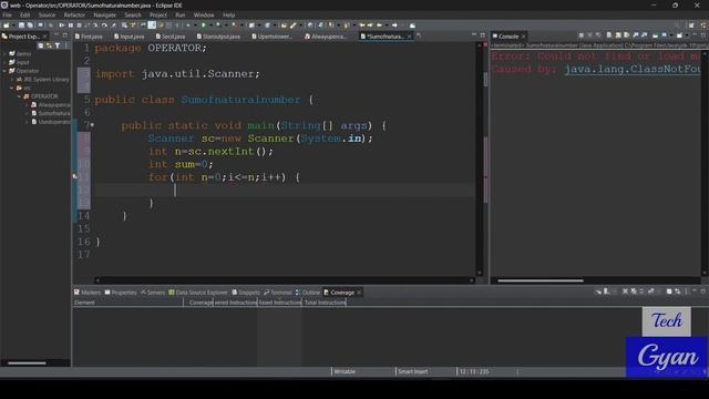 sum of first natural number || java program || for loop used смотреть онлайн