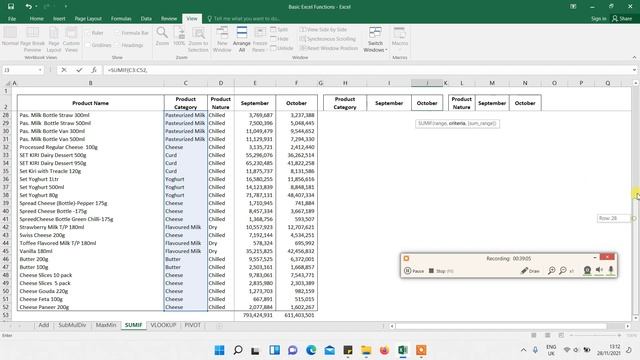 Excel Functions SUMIF + VLOOKUP + PIVOT Tables + SUM + MAX + MIN + COUNT + AVERAGE + MODE + IF смотреть онлайн
