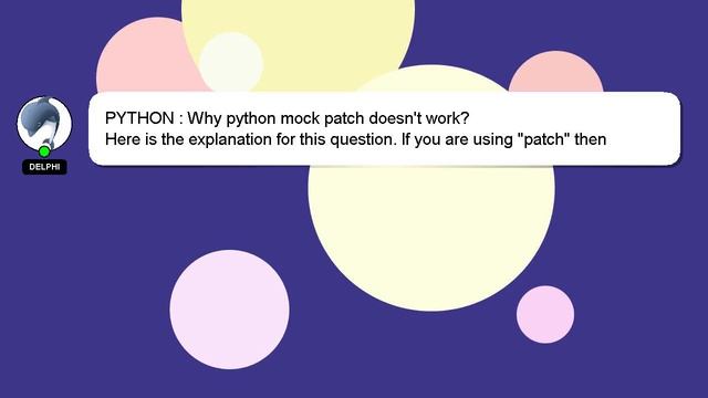 PYTHON : Why python mock patch doesn't work? смотреть онлайн