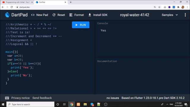 Flutter Mobile App Development | Learn Dart | Part 3 | Operators смотреть онлайн