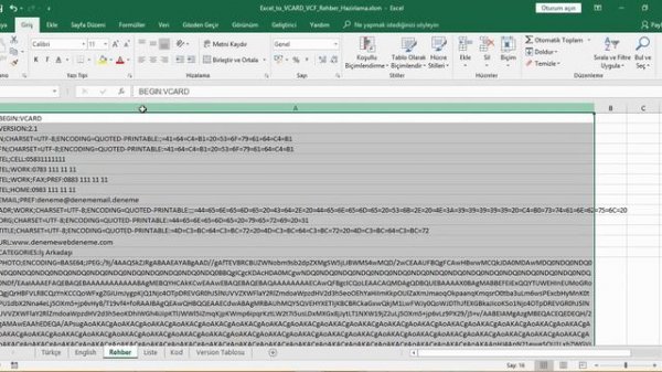 Excel to VCARD VCF Rehber Hazırlama Programı