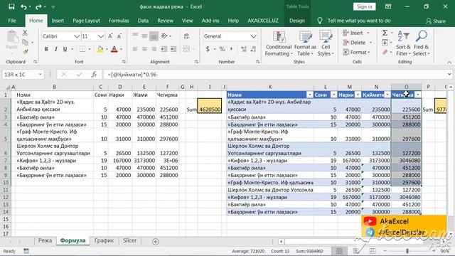 38 ДАРС. EXCEL ДАСТУРИДА ФАОЛ ЖАДВАЛ (УМНАЯ ТАБЛИЦА) ВА УНИНГ СИРЛАРИ. EXCEL DASTURIDA FAOL JADVAL смотреть онлайн