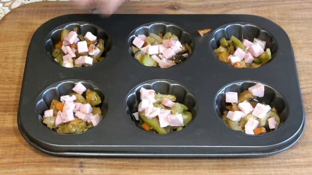 Как приготовить омлет в духовке /Омлет в форме для маффинов/ рецепт омлета в духовке смотреть онлайн