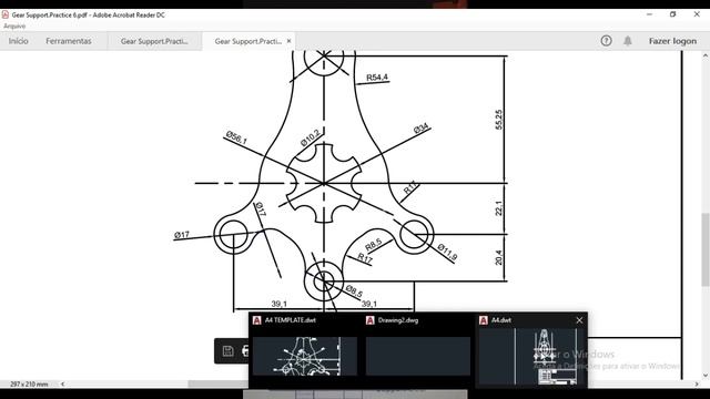 Lesson 23 of 50 Practice 6 In Autocad For Mechanical Engineering смотреть онлайн