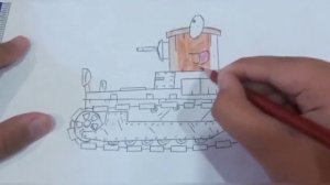 Как нарисовать танк т - 1 из мультика про танки геранд