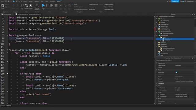 How to script a Tool Gamepass | Roblox Studio Tutorial смотреть онлайн