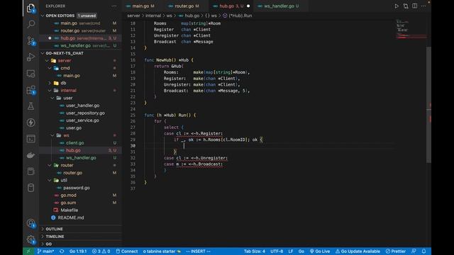Go Realtime Chat Part 2: websocket connection + chat rooms management смотреть онлайн