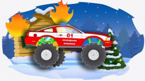 Машинки на СОРЕВНОВАНИЯХ. Коробка с Полицейской и Пожарной машинкой. Сборник про транспорт