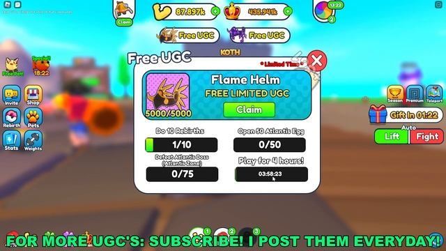 How To Get Flame Helm in Strong Muscle Simulator (ROBLOX FREE LIMITED UGC ITEMS) смотреть онлайн