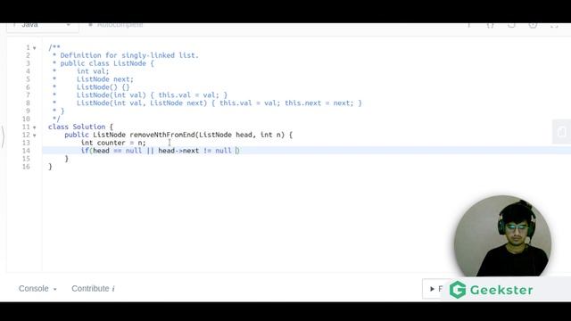 Remove the Nth Node from last | LeetCode 19 | Top Interview Question | Java DSA | Geekster смотреть онлайн