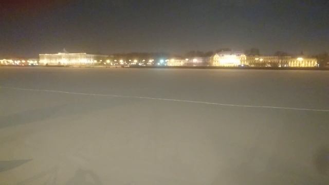 Санкт-Петербург зимней ночью 2023. Адмиралтейская набережная, Сенатская площадь (1). Зима вернулась смотреть онлайн