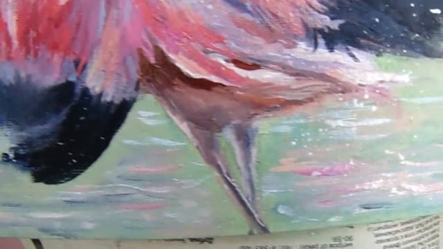 Танец любви Розовые фламинго. Картина маслом. Цуканова Виктория смотреть онлайн