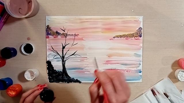 Урок рисования: этюд "На закате дня" #лучшедома #активноедолголетие смотреть онлайн