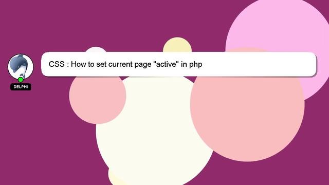 CSS : How to set current page "active" in php смотреть онлайн