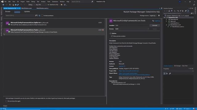 Load Data to a DataGrid in WPF With MSSQL And EntityFramework in C# смотреть онлайн
