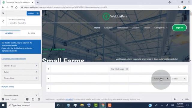 Change Position for Header Logo Menu Button WordPress Website Astra Theme смотреть онлайн
