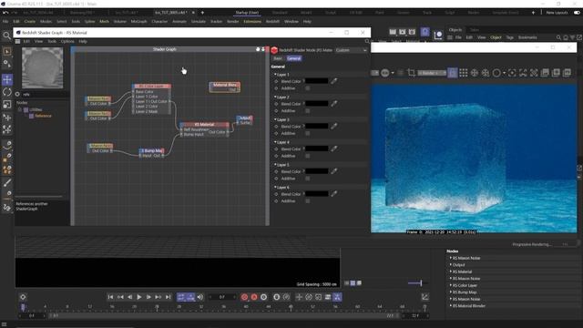 Create Frost & Ice Material with Redshift Displacement Procedural Material C4D смотреть онлайн