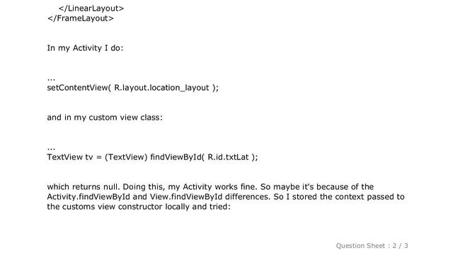 Android : findViewByID returns null смотреть онлайн