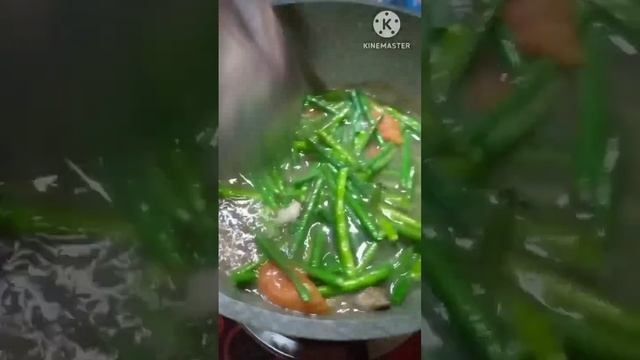 Cooking Sitaw With Malabar Spinach#short