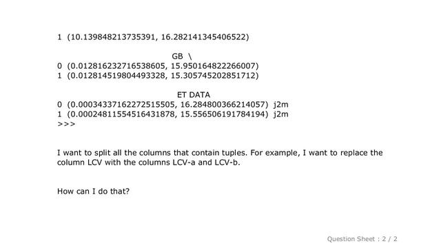 Pandas : How can I split a column of tuples in a Pandas dataframe? смотреть онлайн