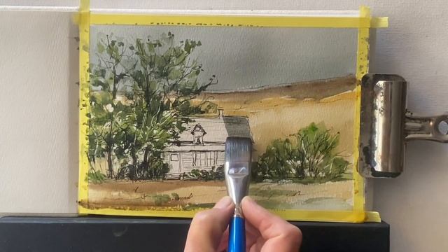 Weekly SKETCH CHALLENGE!!! Simple Watercolor Landscape Painting, Watercolour Sketching Demo Tutoria смотреть онлайн
