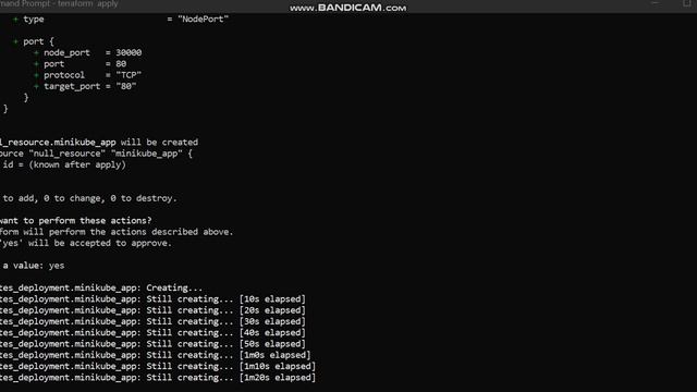 Terraform apply "minikube" смотреть онлайн