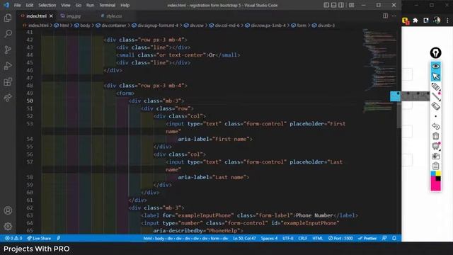 Registration Form Bootstrap 5 смотреть онлайн