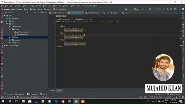 Android Studio Tutorial #6 How to Navigation Drawer, DrawerLayout, NavigationView Hindi Urdu 2020 смотреть онлайн