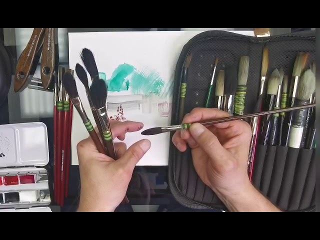 Кисти. Пленэрный арсенал акварелиста. Brushes. Brushes for watercolor plein air. смотреть онлайн