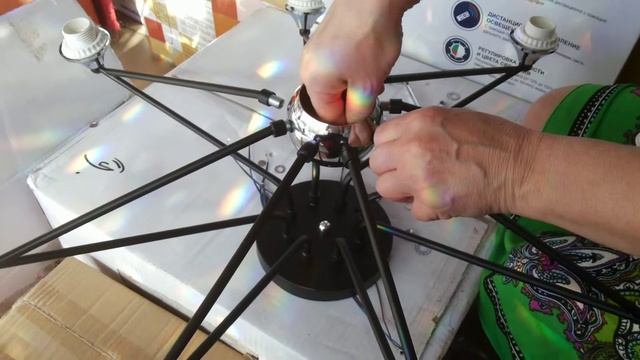 Сборка красивой потолочной люстры 8 ламп 8 стеклянных плафонов! смотреть онлайн