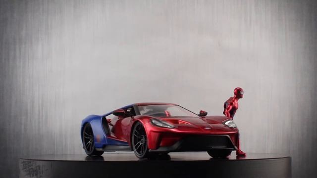 Marvel Spiderman 2017 Ford GT med Figur 1:24 Jada Toys смотреть онлайн