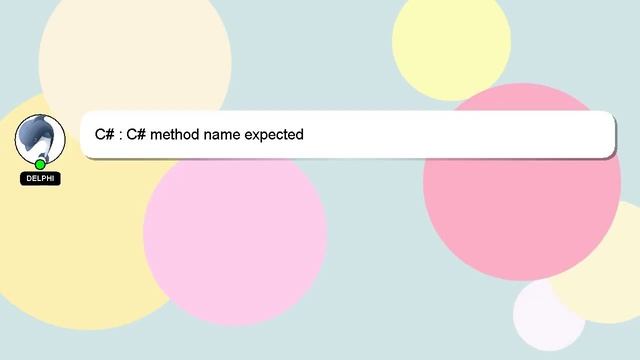 C# : C# method name expected смотреть онлайн