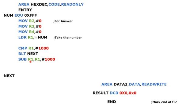 Hex to Decimal Conversion Assembly Program in ARM7 смотреть онлайн