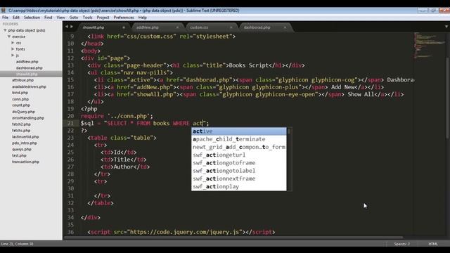20 PDO full exercies with bootstrap part 3 смотреть онлайн