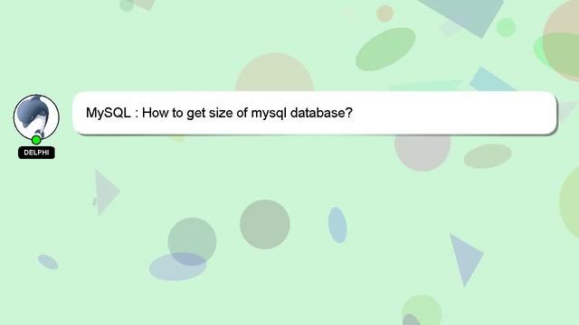 MySQL : How to get size of mysql database? смотреть онлайн