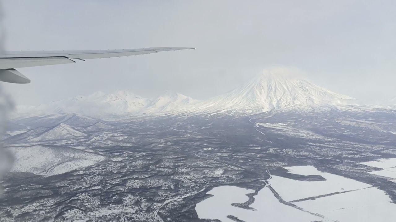 Взлет с аэропорта Камчатки.