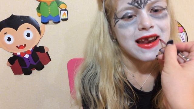 Макияж для Хэллуина/Вика превращается в ведьму вампира/Makeup for Halloween/Vika turns into a witch смотреть онлайн