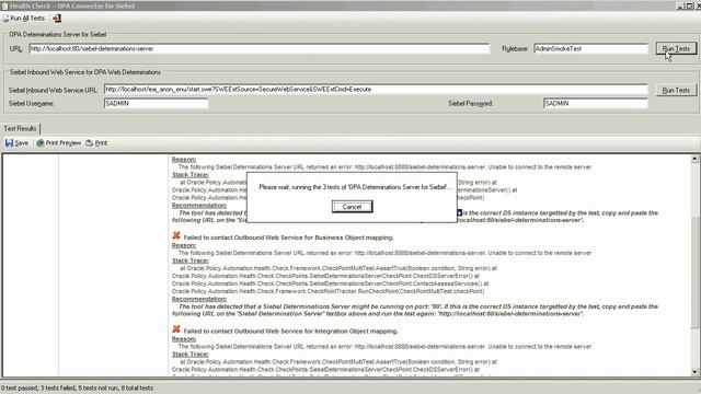 OPA Connector for Siebel v10.4.1 Health Check Tool смотреть онлайн