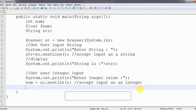 Get input From user as an Integer,Float & String Using java : Java Program смотреть онлайн